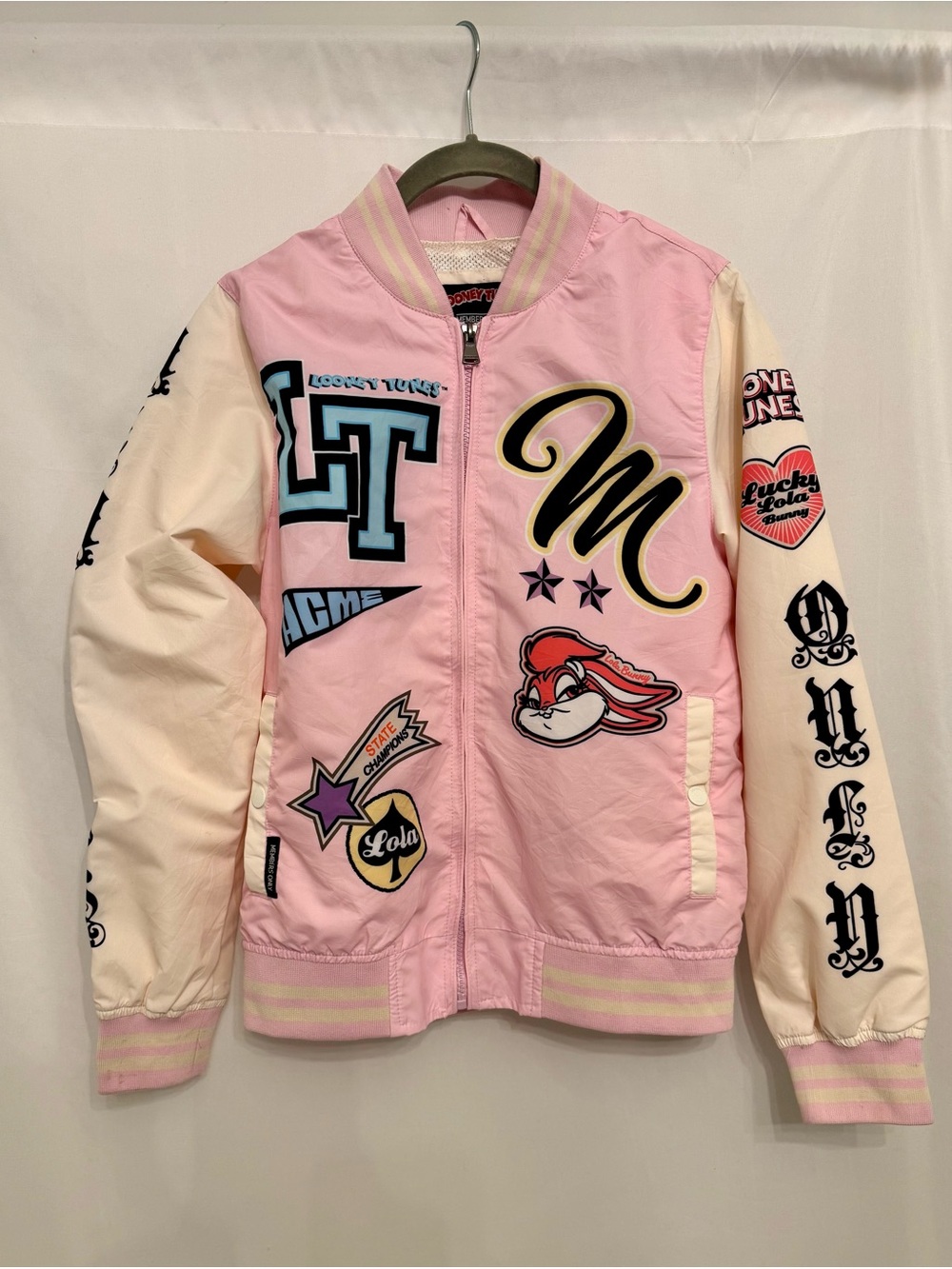NWOT Members Only X Looney Tunes Pink Varsity Bomber Jacket Lola Bunny Women’s S